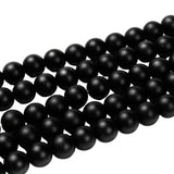 Black Agate Frosted Beads 6mm Round Grade A (Natural/Dyed) 15-16" Strand
