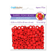 Crow/Pony Beads Opaque Red 175/pk