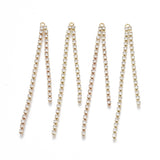 Rhinestone Chain Tassels, 2 Strand Gold 4/pk