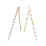 Rhinestone Chain Tassels, 2 Strand Gold 4/pk