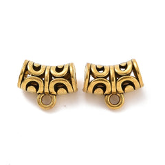 Bead Bails Curved Tube 10x12mm Antique Gold 10/pk