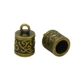 End Caps (6mm Hole) Antique Brass 10/pk