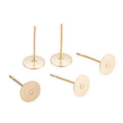 Earring Studs 8mm Pad Stainless Steel 24kt GP 100/pk