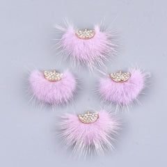 Faux Mink Fur Tassels 1.25" Violet 2/pk