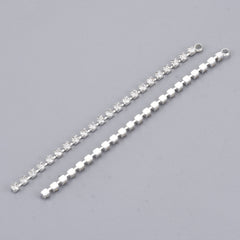 Rhinestone Chain Tassel Pendant 2.75" 1 Strand Silver 4/pk