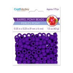 Crow/Pony Beads Opaque Purple 175/pk