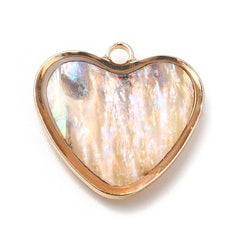Heart Enamel Charm 15x16mm 14kt Gold Plated 1/pk
