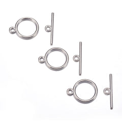 Toggle Clasp Round 15mm Nickel 10/pk