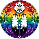 Epoxy Sticker Printed Round 1" Two-Spirit Pride 10/pk