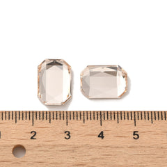 Rhinestone Cabochon Rectangle 14x10mm Light Peach 4/pk