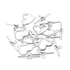 Toggle Clasp Heart 19x15mm Nickel 10/pk