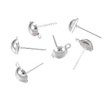 Nickel Earring Studs with Loop and Backings 10/pk