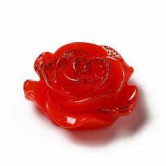 Resin Cabochon Flower 19mm Glitter Red 10/pk
