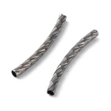 Metal Curved Tube Beads 25mm Gunmetal 40/pk
