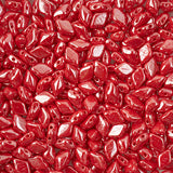 Matubo Czech Gemduo Beads Coral Red White Luster 13g