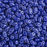 Matubo Czech Superduo Beads Opaque Blue White Luster 22g