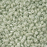 Matubo Czech Superduo Beads Chalk Light Green Luster 22g