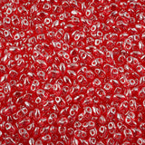 Matubo Czech Miniduo Beads Ruby White Luster 13g