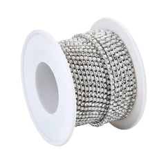 Metal Pearl & Rhinestone Banding 2mm Silver 10yd/pk