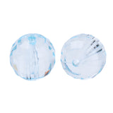 Faceted Plastic Beads 8mm Transparent Light Aqua 50g