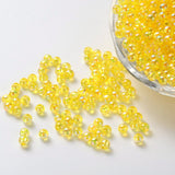 Round Plastic Beads 5mm Transparent Yellow AB 25g