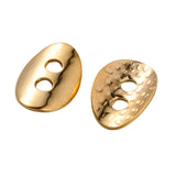 Button Hammered Metal 10x14mm Gold 10/pk