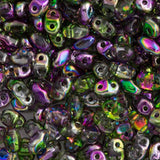 *Czech Miniduo Beads Magic Violet Green 8g