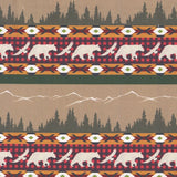 Cotton Fabric Aztec Bear Brown - Half Yard