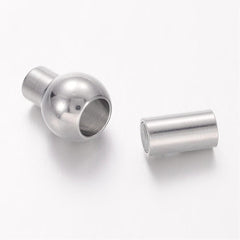 Magnetic Tube Clasp 17x8mm Nickel (4mm Hole) 2/pk
