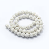 Lava Rock White Beads 10mm Round (NaturalBleached) 15-16" Strand