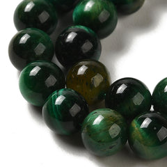 Tiger Eye Green Beads 8mm Round (Natural/Dyed) 15-16" Strand
