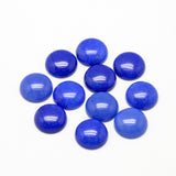 Gemstone Cabs, Round 12mm Jade Blue (Natural/Dyed) 2/pk