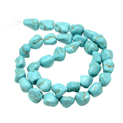 Turquoise Nugget Beads 10-15mm Blue (Synthetic/Dyed) 15-16" Strand