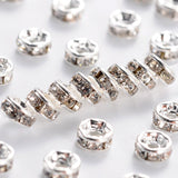 Rhinestone Spacers 4mm Silver / Crystal 100/pk