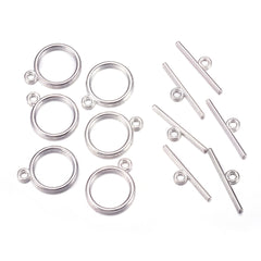 Toggle Clasp Round 15mm Silver 10/pk