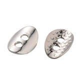 Button Hammered Metal 10x14mm Silver 10/pk