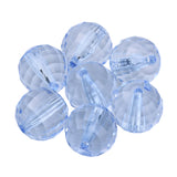 Faceted Plastic Beads 8mm Transparent Light Blue 50g