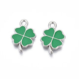 Clover Enamel Charm 19x13mm 5/pk
