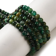 Tiger Eye Green Beads 4mm Round (Natural/Dyed) 15-16" Strand