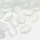 Cat Eye Cabochons, Oval 18x13mm White 10/pk