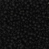 11/0 Toho Seed Beads #49F Opaque Frosted Jet 250g Bag