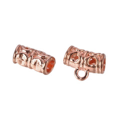 Bead Bails Curved Tube 10x11mm Rose Gold 10/pk