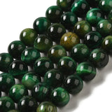 Tiger Eye Green Beads 10mm Round (Natural/Dyed) 15-16" Strand