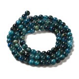 Tiger Eye Blue Beads 4mm Round (Natural/Dyed) 15-16" Strand