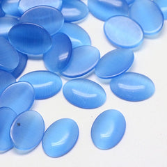 Cat Eye Cabochon Oval 18x13mm Blue 10/pk