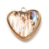 Heart Enamel Charm 15x16mm 14kt Gold Plated 1/pk