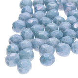 Fire Polished 6mm Round Chalk Blue Luster 25/Strand