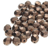 Fire Polished 4mm Round Jet Bronze 40/Strand