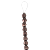 Fire Polished 6mm Round Jet Copper 25/Strand