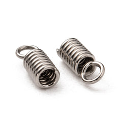Coil Cord Ends 8x3mm Stainless Steel 50/pk
